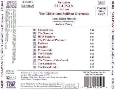 THE GILBERT AND SULLIVAN OVERTURES NEW CD