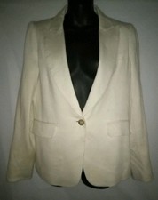 Veronica Beard Off White Linen-Blend Hosanna Dickey Blazer Sz 6