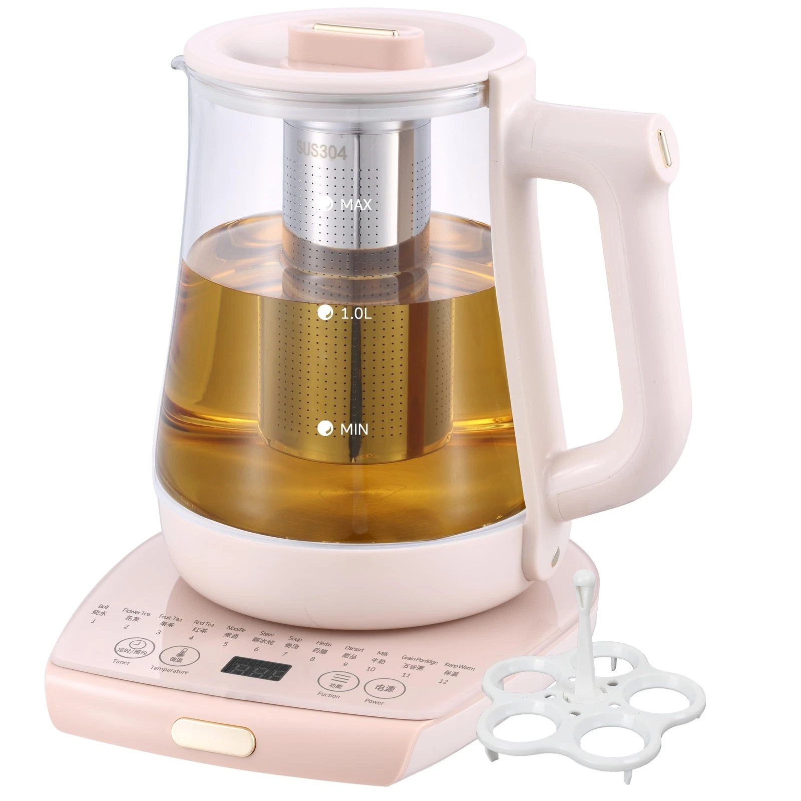 cglightwsparkle Health Pot Electric Kettle with Infuser,Smart Fruit Hot Tea M...