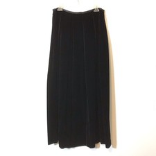 Vintage Black Velvet Pleated Flare A Line Y2K Flowy Whimsigoth Maxi Skirt 12