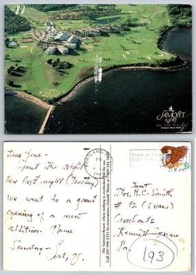 Samoset Resort Rockport Maine Aerial Golf Course Ocean Postcard 1991 Posted