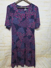 Isle Womens Shift Dress Sz 12 Blue Multicolor Floral Stretch Viscose New