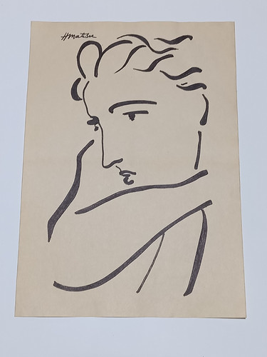 Henri Matisse Drawing on paper (Handmade) signed and stamped mixed media.