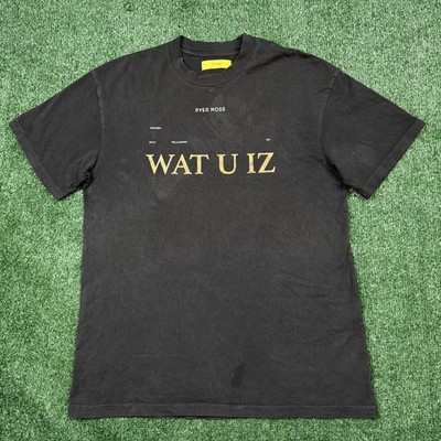 Pyer Moss Graphic T Shirt Men's Size L Black Short Sleeve Streetwear Wat U Iz