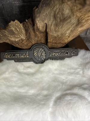 #ad Tecumseh Products Co. Vintage Iron Plate Logo USA Advertising Sign I895 $218.88