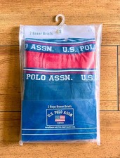 U.S. Polo Assn. - Set of 2 Boys Boxer Briefs -Red/Blue Size: Small - 6/7 NEW