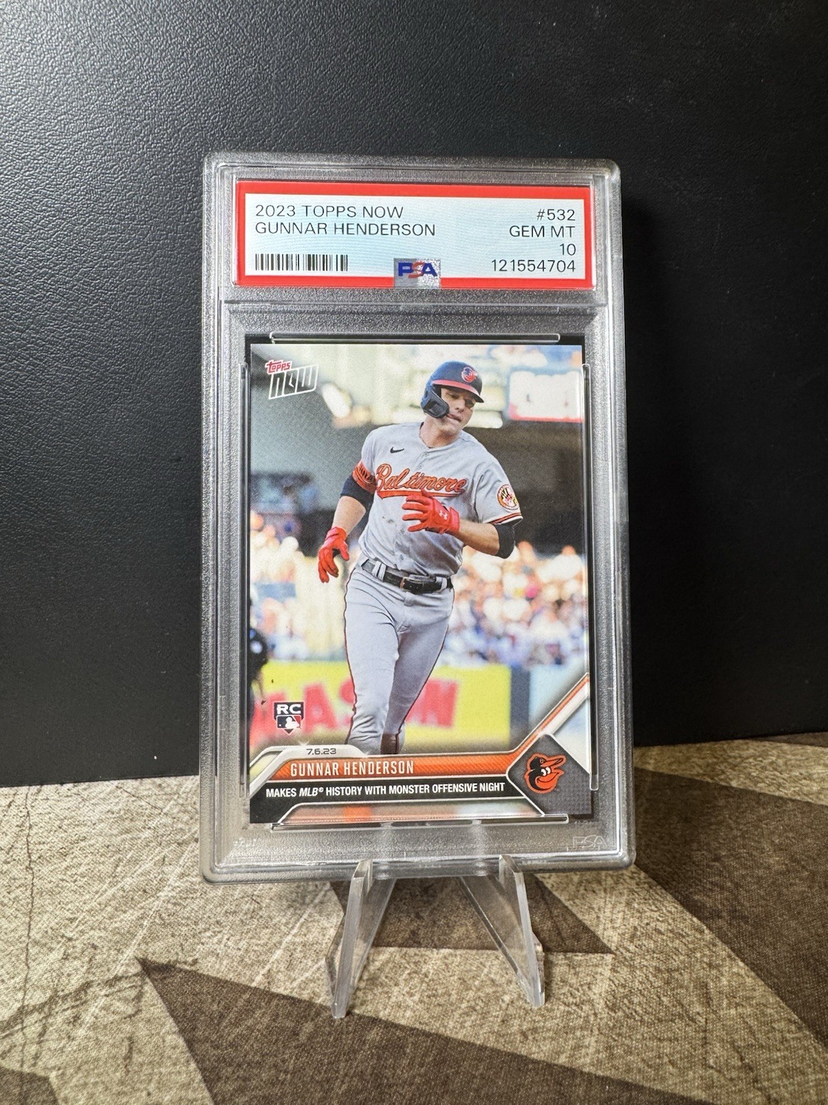 2023 Topps Now #532 PSA 10 Gem Mint Gunnar Henderson 2 HRGame - RC - Orioles