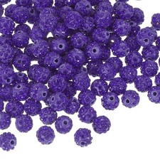 160Pcs 10mm Clay Rhinestone Beads for Jewelry Making Purple