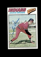 Jackie Brown 1977 Topps Indians authentic autographed card