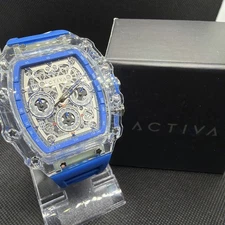 Invicta Activa X Mens Watch w/ Skeleton Dial w/ Transparent Case - 44.3mm, Blue