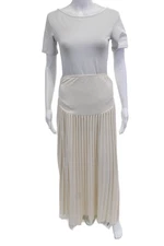 Lioness, Women Beige Pleated Maxi Skirt Size S