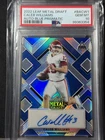 PSA 10 CALEB WILLIAMS 2022 Leaf Metal Draft SSP Rookie Auto Blue Prizm RC #18/30