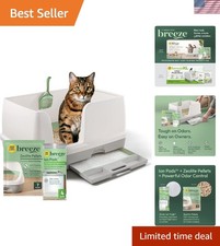 Multi-Cat Breeze XL Litter Box - Non-Clumping, Easy Clean, 7-Day Odor Control