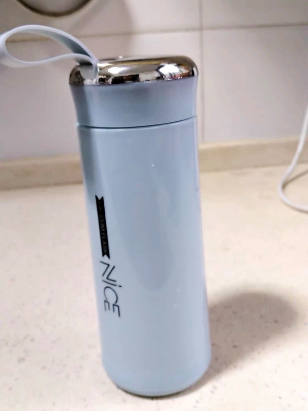 ZILCE 400ml Blue Metal Water Bottle w/ Screw Cap & Carry Loop, Travel