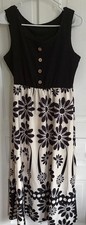 Shein black sundress size M w/Sunflowers silky skirt bold statement