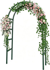 7.8Ft Metal Garden Arch Trellis for Climbing Plants Outdoor, Garden Arbors and A