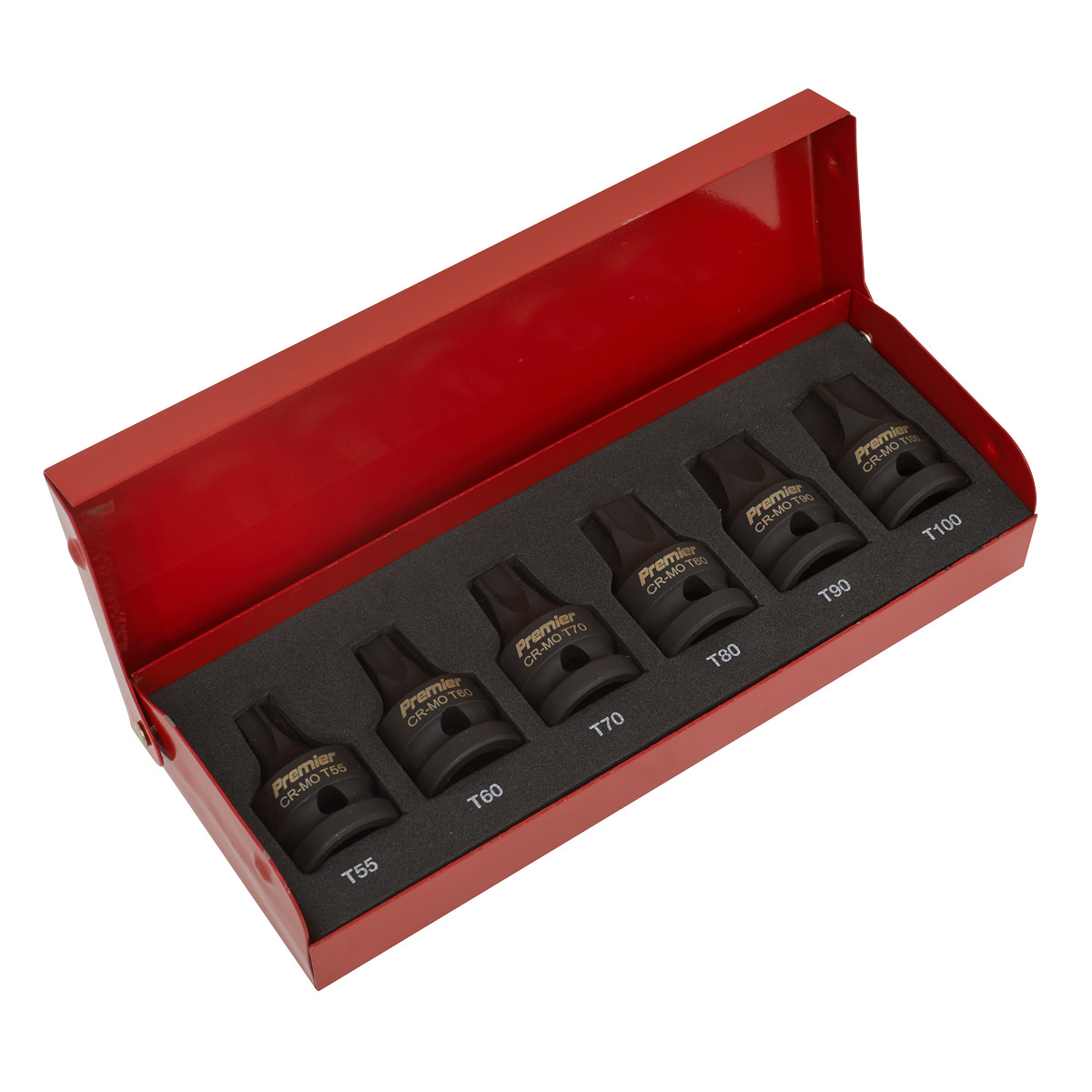Sealey Impact TRX-Star Socket Bit Set 6 Pieces 1/2"" Square Drive Black AK5607