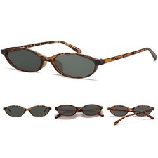 Oval Sunglasses for Women Retro Cat Eye 90s y2k Trendy Thin Sunglasses Womens...