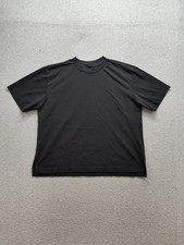 Uniqlo AIRism Men T Shirt M Black Crew Neck Short Sleeve Pullover Slit Casual