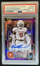 2025 Bowman Chrome U Malik Muhammad Prospect Auto Purple Refractor #/75 PSA 10