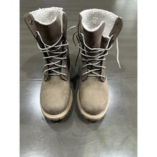Timberland Women's Authentics Waterproof Teddy Fleece Fold-Down Boots Taupe 6.5