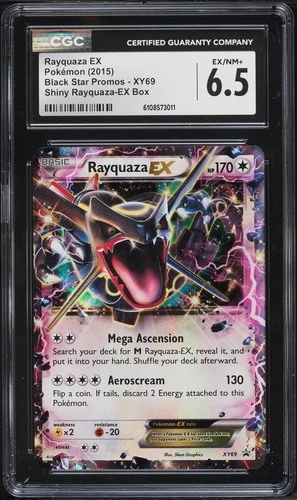 CGC 6.5 Rayquaza EX XY69 Black Star Promo Holo Rare Shiny Black 2015