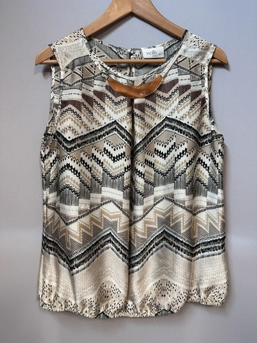 Wallis Petite abstraktes geometrisches ärmelloses Top - Größe 16 - 100 % Polyester - sehr guter Zustand