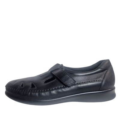SAS Women's Roamer Slip on Loafer Black Leather Size 9.5 Comfort Hospital 
