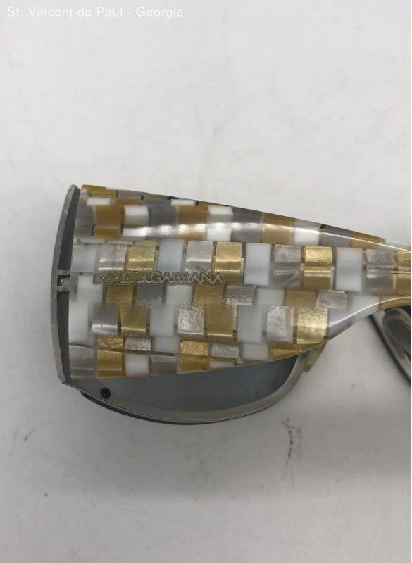 Женские солнцезащитные очки Dolce & Gabbana Gold Silver & White Mosaic размер 413/8G-120 3N - Изображение 3 из 4