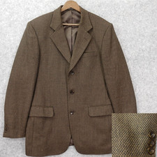 Vintage 90s Birdseye Tweed Sport Coat Mens 40R Brown Flecked Blazer JOSEPH FEISS