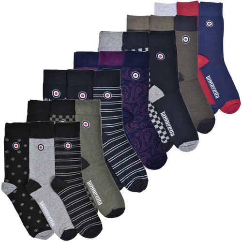 Mens Lambretta Smart Casual Dress Formal Paisley Solid Socks Size 6-11 3-pack - Picture 1 of 13