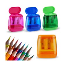 Sonuimy Pencil Sharpeners, 4 Pcs Pencil Sharpeners Manual,Dual Holes Compact ...