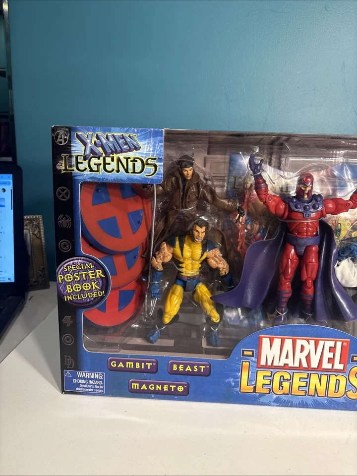 Marvel Legends X-Men Magneto Gambito Bestia Wolverine Pícaro 5pk NUEVO 2003 TOY BIZ Foto 2 de 4