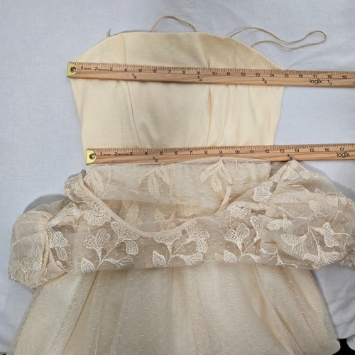 Vintage ILGWU UNION MADE Fairy Modern Edwardian CREAM Wedding Gown Dress Size 4. - Picture 22 of 24