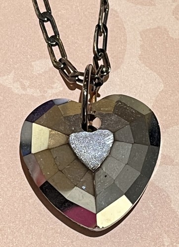 BCBGeneration Black Faceted Glass Bead Heart Pendant Necklace Gothic Revival - Picture 5 of 8