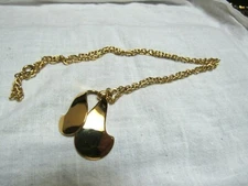 Vintage Napier Shiny Gold Plated Pendant Necklace Deco Look Exc.