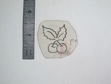 vtg 1960s 70s Tattoo Flash acetate Stencil Two Cherries with leaves Tiny LUK