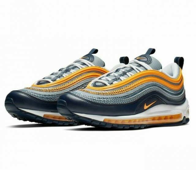 Nike Air Max 97 SE Mens Aq4126-401 Laser Orange Navy Running Shoes Size 12 for sale online | eBay