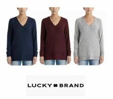 NWT Lucky Brand Ladies' V-Neck Tunic Long Sleeves Pullover VARIETY!!!