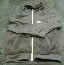 Nike Boys Jacket Size Large Youth Gray Full Zip Hooded Jacket