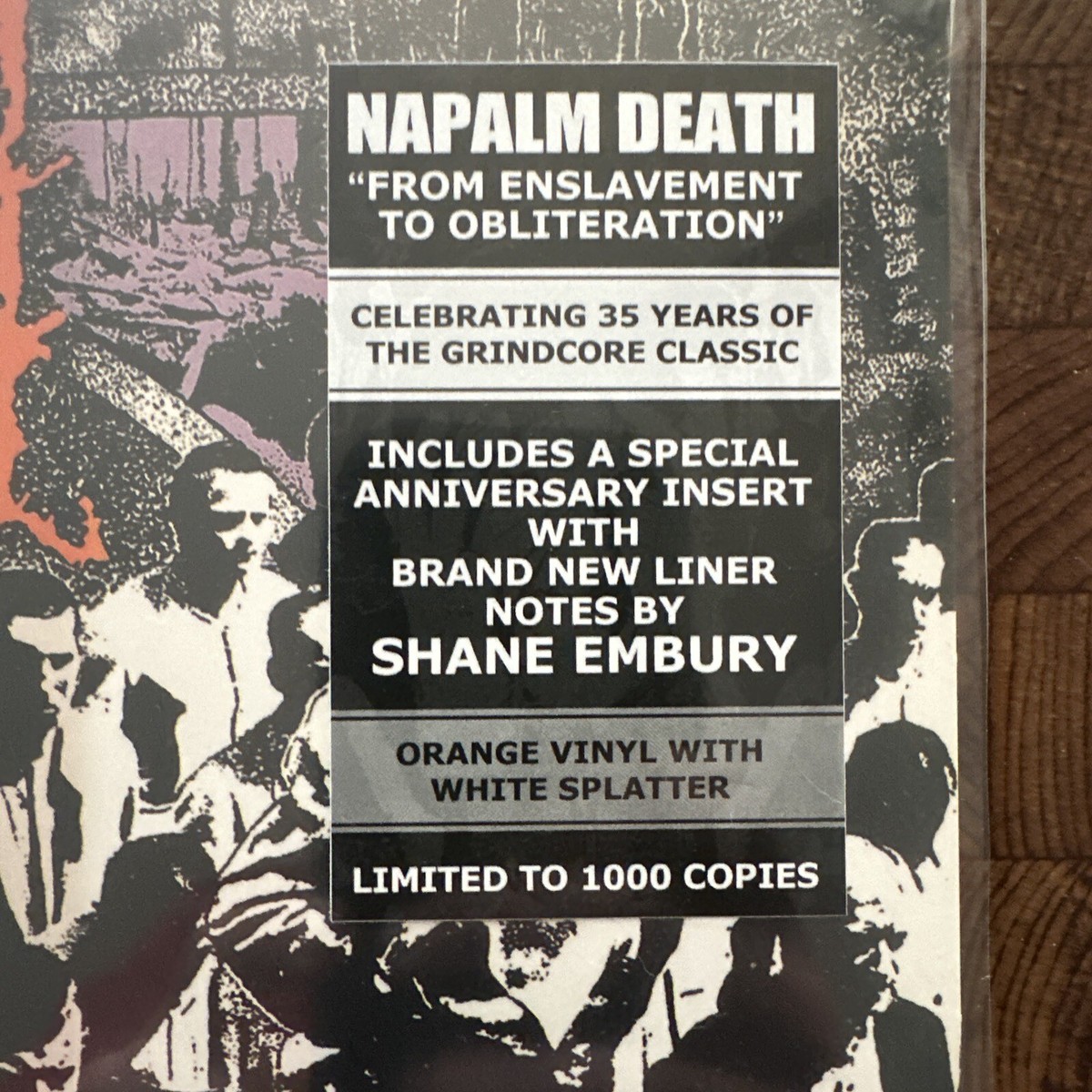 SEALED - Napalm Death - Enslavement To Obliteration LP RSD SEALED - Napalm Death - Enslavement To Obliteration LP RSD