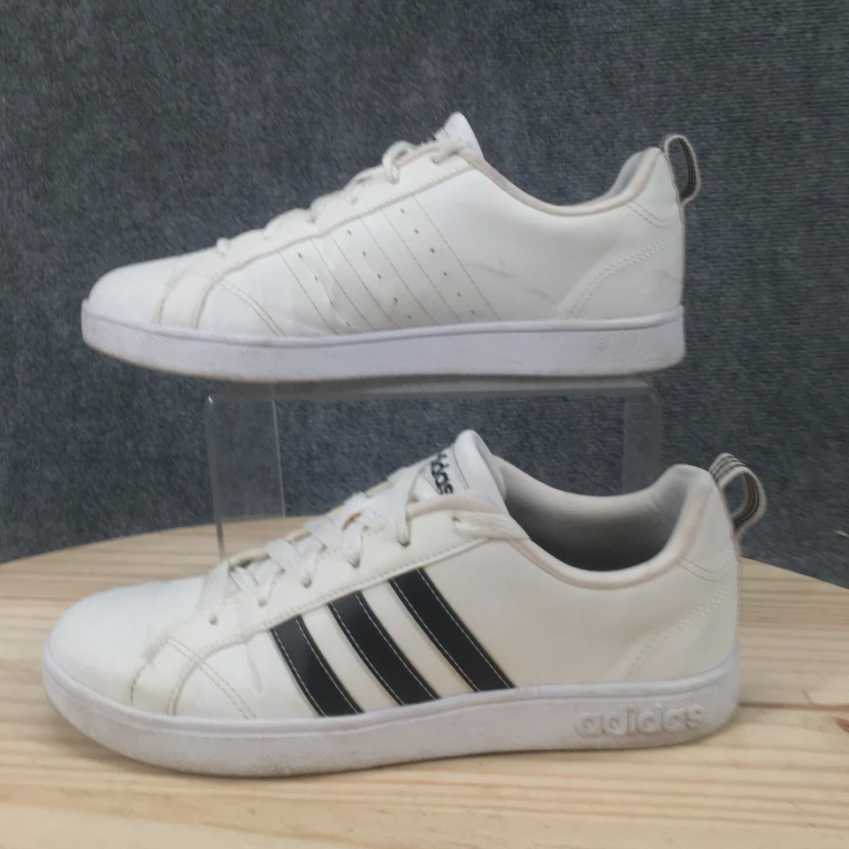 Adidas Zapatos Mujer 7 VS Advantage Tenis Blanco Negro Rayas Informales Con Cordones Foto 2 de 4