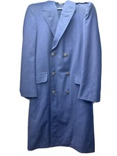 VINTAGE USAF PEMBROKE MENS BLUE WOOL OVERCOAT 1968 VIETNAM ERA SERGE 1084 37L