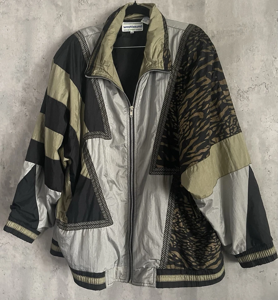 Chaqueta cortavientos deportiva Westbound de colección diseño forrado GeoM plateada/dorada talla M Foto 4 de 4