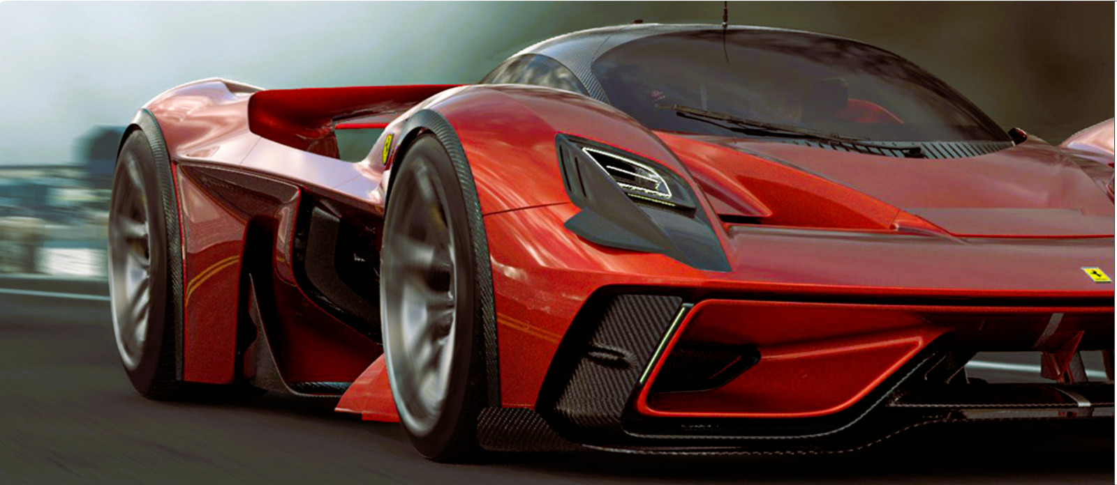 FERRARI Race Car Racing Hypercar Concept Red Custom Built LARGE 1:12SCALE MODEL
