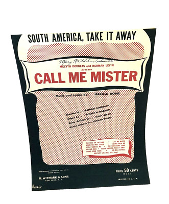South America, Take It Away Sheet Music From  Call Me Mister  Douglas And Rome