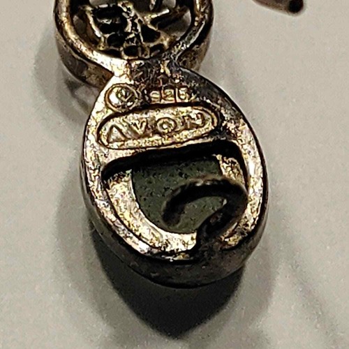 Vintage Avon Sterlingsilber grüne Amethyst Ohrringe - Bild 3 von 4