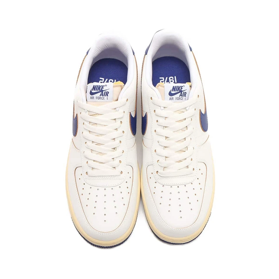 Nike Air Force One White Low Top Retro Sneakers Blue Swoosh Trainers Size 5UK - Image 3 of 4