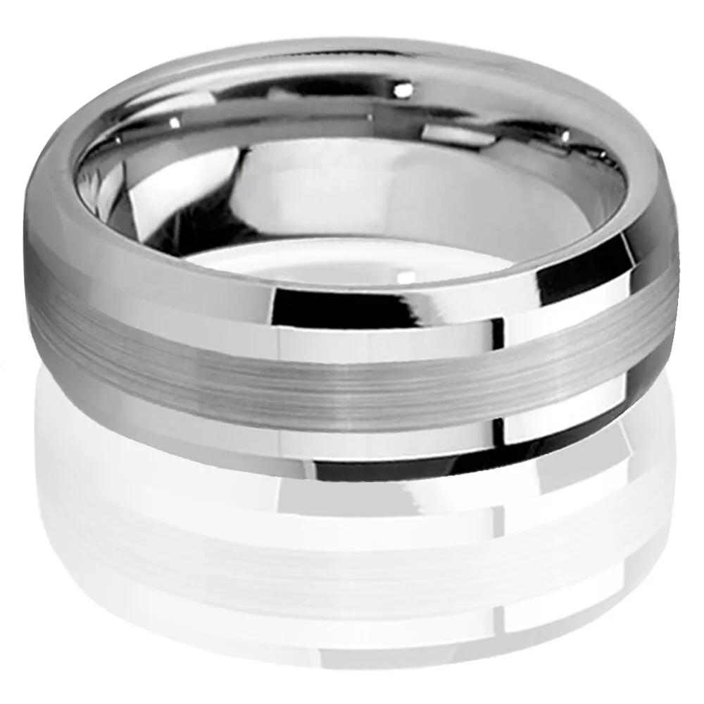 Two tone tungsten shop mens wedding band
