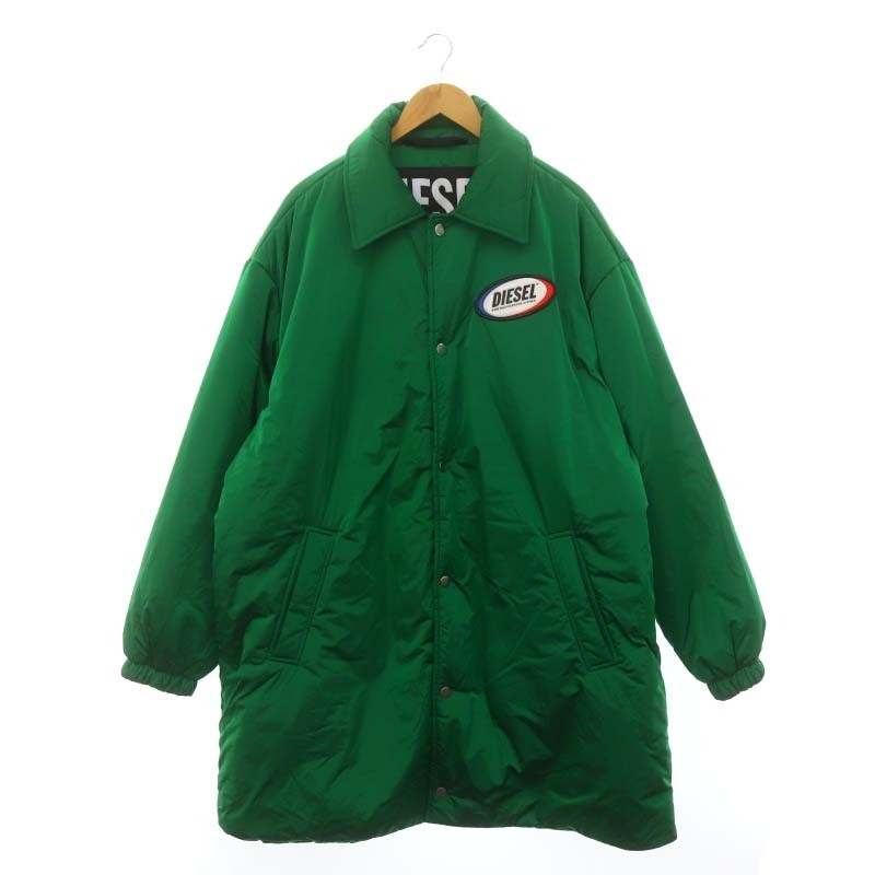 Diesel W Kodyn Longline Padded Coach Jacket Big Silhouette Batting Middle Logo L